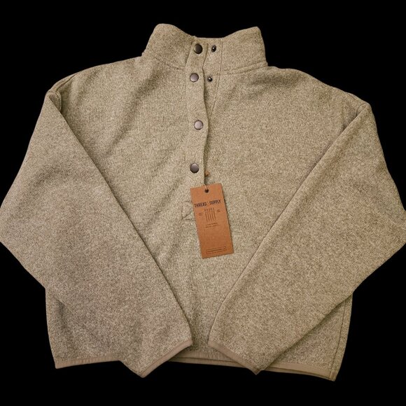 Thread & Supply NWT Snap Button Mock Neck Pullover Sweatshirt - Picture 12 of 12